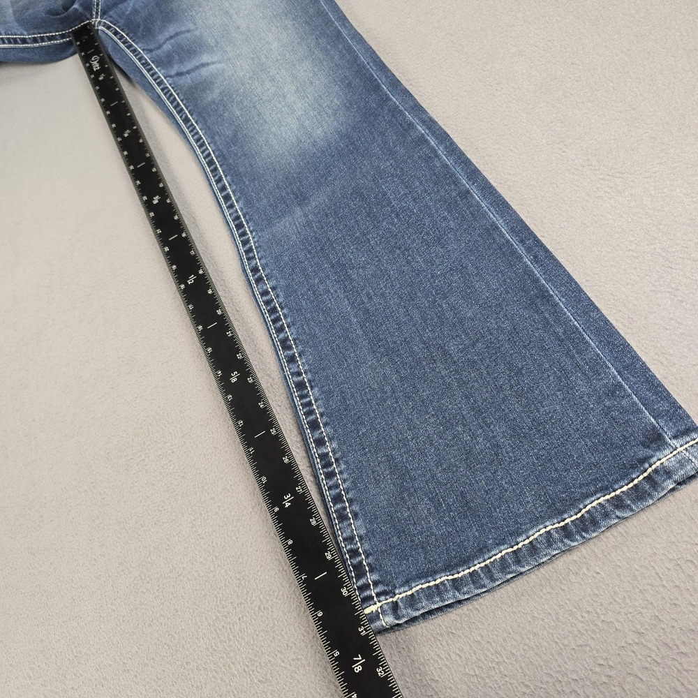 Miss Me Jeans Womens 31x32 Blue Mid Rise Bootcut Embroidered Pockets Denim NWT - Picture 12 of 13